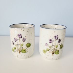 Takahashi Small Speckled Stoneware Pottery Cups.4oz Tumblers Set Of 2
